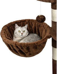 Lionto Liegemulde für Katzen mit Plüsch und Metallrahmen, Ø 40 cm, 25 cm Tiefe, Braun – Bild 1 von 10