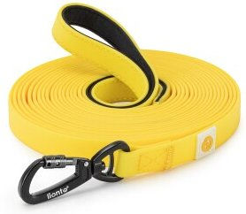 Lionto LongRun Schleppleine für Hunde, wetterfestes Nylon mit PVC-Beschichtung, Gelb, 5 m – Bild 1 von 8