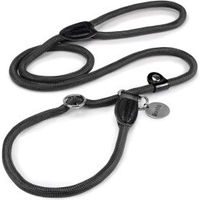Produktbild von lionto Moxonleine Retrieverleine für Hunde in Schwarz aus Nylon mit Zugbegrenzung und Stopper 120 cm - 120 cm