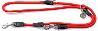 lionto Multifunktions-Doppelleine für Hunde, verstellbare wasserabweisende Hundeleine aus Nylon in Rot, 200 cm - 2 m – Bild 1 von 13