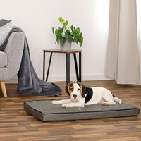 Produktbild von Lionto Orthopädische Hundematte mit Memory-Schaumstoff aus Kunstleder Grau Größe M