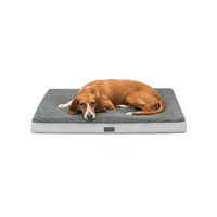 Produktbild von lionto Orthopädisches Hundebett aus Plüsch für alle Altersstufen Grau Größe L