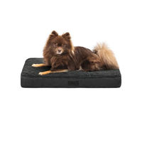 Produktbild von lionto Orthopädisches Hundebett CozyPad aus Plüsch Schwarz Größe L für Hunde und Katzen
