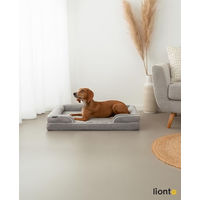 Produktbild von Lionto orthopädisches Hundebett mit Memory Foam für Hunde und Katzen in Grau Größe L