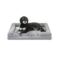 Produktbild von Lionto Orthopädisches Hundebett mit Memory Foam und erhöhtem Rand Grau Größe L