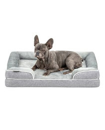 Lionto Orthopädisches Hundebett mit Memory Foam und erhöhtem Rand Grau Größe L – Bild 1 von 13