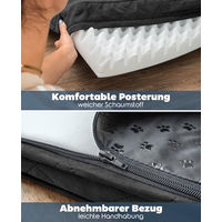 Produktbild von lionto Orthopädisches Hundebett mit Plüsch in Schwarz Größe L