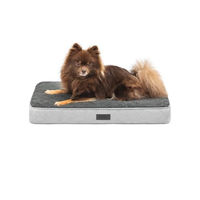 Produktbild von lionto Orthopädisches Hundebett mit Plüschoberfläche für alle Altersstufen Grau Größe L