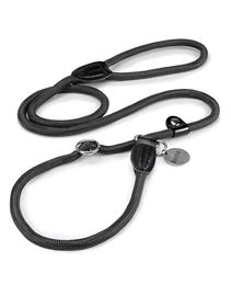 lionto Retrieverleine als Hundeleine und Halsband in einem, wasserabweisend, Nylon, Schwarz, 170 cm - 1,7 m – Bild 1 von 7