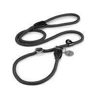 Produktbild von lionto Retrieverleine als Hundeleine und Halsband in einem, wasserabweisend, Nylon, Schwarz, 170 cm - 1,7 m