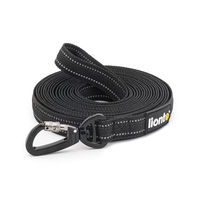 Produktbild von Lionto Schleppleine für Hunde aus Nylon, reflektierend und wasserabweisend, 20 m, Schwarz - 20 m