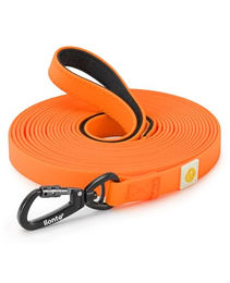 Lionto Schleppleine für kleine und mittlere Hunde, wasserabweisend, Nylon, Orange, 20 m – Bild 1 von 8