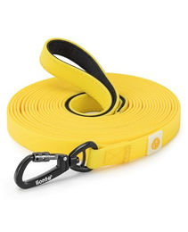 Lionto Schleppleine LongRun für kleine und mittlere Hunde, 20 m, gelb, wasserabweisend aus Nylon – Bild 1 von 8