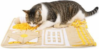 Lionto Schnüffelteppich für Katzen 70x60 cm gelb/braun – Bild 1 von 1