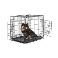 Produktbild von lionto Tiertransportbox aus Metall für Hunde und Katzen Größe L Schwarz