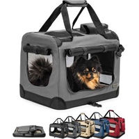 Produktbild von lionto Tiertransportbox aus Oxford-Gewebe für Hunde und Katzen kleiner Rassen grau L