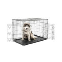 Produktbild von lionto Tiertransportbox für Hunde und Katzen aus Metall in Schwarz Größe L