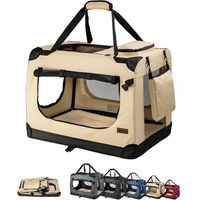 Produktbild von lionto Tiertransportbox für Katzen aus Oxford-Gewebe beige bis 10 kg 50x36x34 cm
