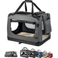 Produktbild von lionto Tiertransportbox für Katzen aus Oxford-Gewebe grau bis 10 kg 50x36x34 cm