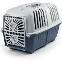 Produktbild von Lionto Transportbox aus Kunststoff für Hunde, Katzen und Kleintiere kleine Rassen Blau S