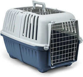 lionto Transportbox für Katzen aus Kunststoff in Blau 58,5x35,5x40 cm – Bild 1 von 5