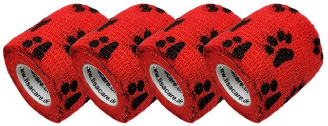 LisaCare Selbsthaftender Pfotenverband Tierbandage 5cm x 4,5m Rot – Bild 1 von 3