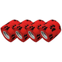 Produktbild von LisaCare Selbsthaftender Pfotenverband Tierbandage 5cm x 4,5m Rot