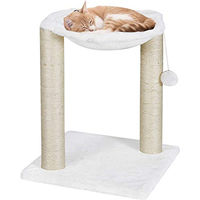 Produktbild von Liszton Kratzbaum für Katzen mit Haus, Hängematte und Bett in Weiß mit Natursisal-Stämmen, 41 x 48 x 41 cm