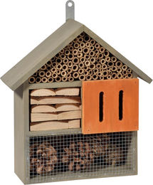 Produktbild von Litter Friends Insektenhotel aus Holz in Grau/Orange ca. 27,3 x 9 x 30 cm FSC-zertifiziert