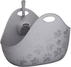 Litter Genie LitterBox Katzenklo offene Schalentoilette Grau aus Kunststoff mit Schaufel – Bild 1 von 6