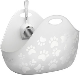 Produktbild von Litter Genie LitterLocker Katzenklo offene Schalentoilette aus Kunststoff weiß und grau