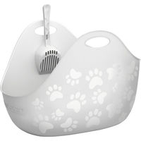 Produktbild von Litter Genie LitterLocker Katzenklo offene Schalentoilette aus Kunststoff weiß und grau