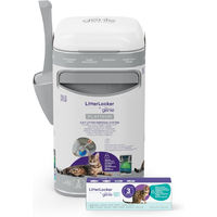 Produktbild von LitterLocker by Litter Genie Platinum Katzenstreu-Entsorgungseimer in Weiß mit Edelstahl-Komponenten