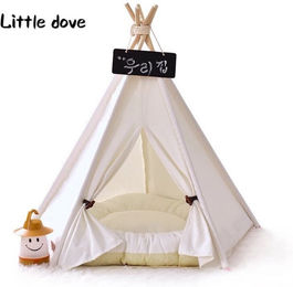 little dove Hundematratze Tipi Zelt aus Baumwolle für erwachsene Hunde in Weiß – Bild 1 von 3