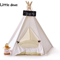 Produktbild von little dove Hundematratze Tipi Zelt aus Baumwolle für erwachsene Hunde in Weiß