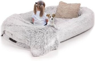 LITTLE LORD Hundebett Ceddie XXL für Riesenrassen mit Memory Foam in Grau inkl. Decke und Kissen – Bild 1 von 13