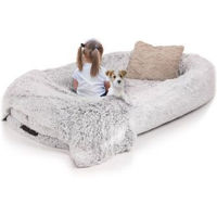 Produktbild von LITTLE LORD Hundebett Ceddie XXL für Riesenrassen mit Memory Foam in Grau inkl. Decke und Kissen