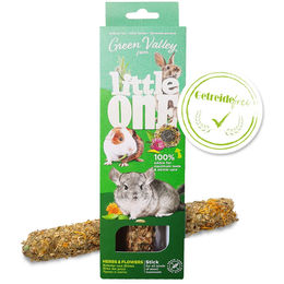 Little One Green Valley Kräuter & Blüten Stick für Meerschweinchen, Kaninchen, Chinchillas und Degus, getreidefrei, 160 g – Bild 1 von 3