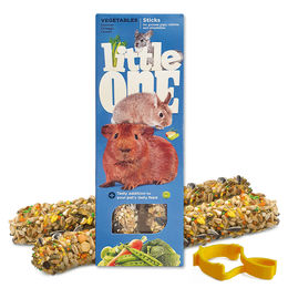 Produktbild von Little One Knabberstangen mit Gemüse für Meerschweinchen Kaninchen und Chinchilla vegan ohne tierisches Protein 120 g
