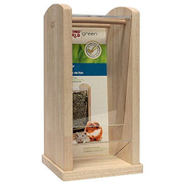 Produktbild von Living World Green Heuraufe aus Holz für Rennmäuse und Meerschweinchen in Braun Natur Größe M - 1 Stk.