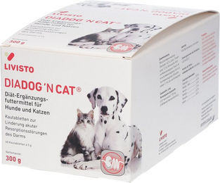 Produktbild von Livisto Diadog 'n Cat Magen-Darm Verdauungshilfe Tabletten für Hunde und Katzen