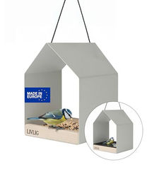 LIVLIG 2in1 Vogelhaus und Vogeltränke aus Metall in Greige – Bild 1 von 8