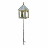 Produktbild von Loberon Vogelhaus Valloron aus Metall mit höhenverstellbarem Stab in Grau/Blau