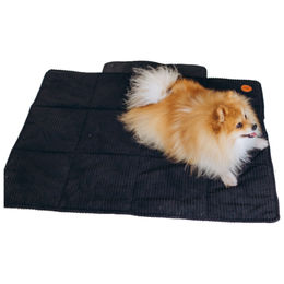 Produktbild von LokiLux Cord Liegedecke für Hunde und Katzen Schwarz Größe L