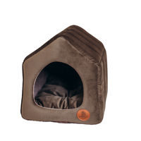 Produktbild von LokiLux Kuschelhöhle Nola Velours für Katzen und Hunde Braun Größe L