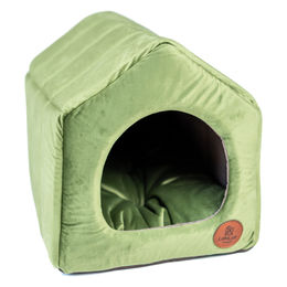 Produktbild von LokiLux Kuschelhöhle Nola Velours für Katzen und Hunde Grün Größe L