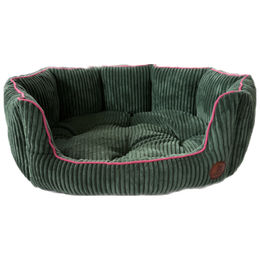 Produktbild von LokiLux Muschelbett Chérie Hundebett und Katzenbett aus Cord in Grün Größe L