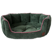 Produktbild von LokiLux Muschelbett Chérie Hundebett und Katzenbett aus Cord in Grün Größe L