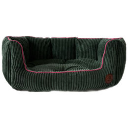 Produktbild von LokiLux Muschelbett Chérie Hundebett und Katzenbett aus Cord in Grün Größe M