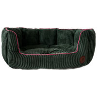 Produktbild von LokiLux Muschelbett Chérie Hundebett und Katzenbett aus Cord in Grün Größe M